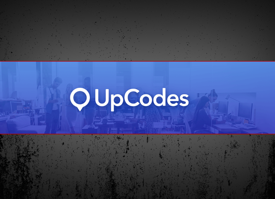 UpCodes logo overlayed on top of people in an office setting.